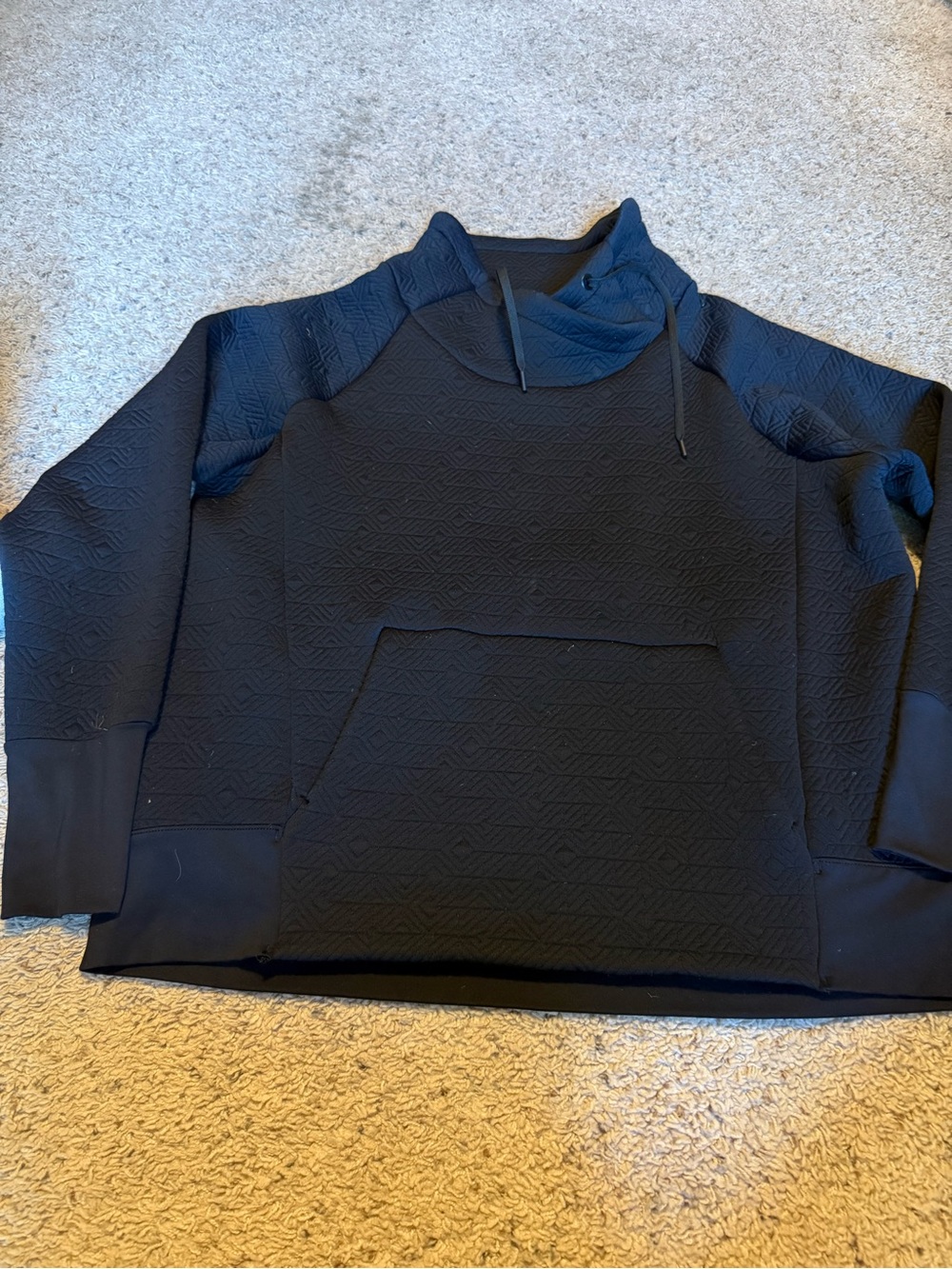 Athleta Black Quilted Funnel Neck Tunic Pullover